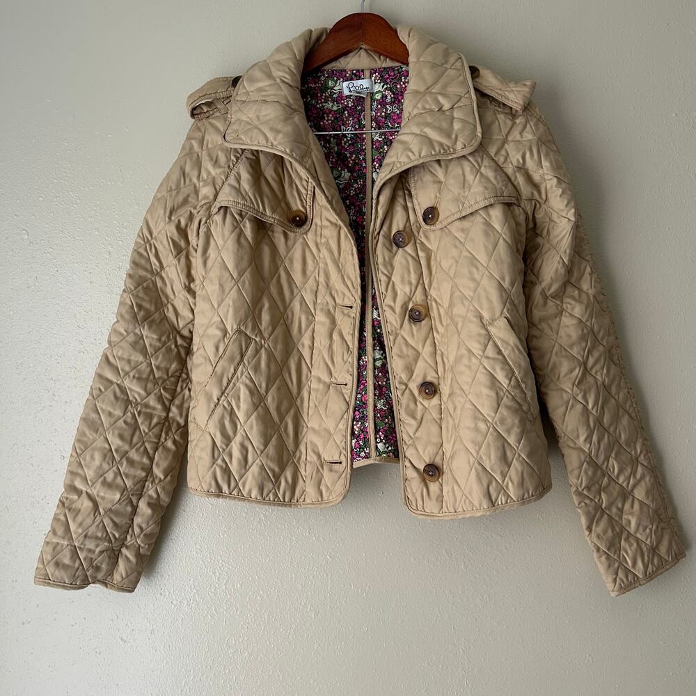 🥶 Lilly Pulitzer Beige Quilted Jacket Size XS - Picture 2 of 12